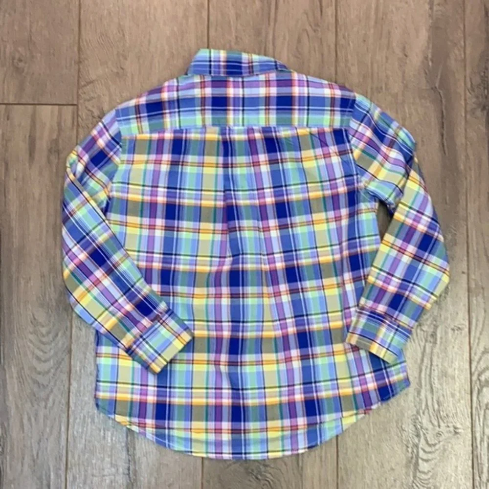 Ralph Lauren Boys Plaid Cotton Button Down Shirt